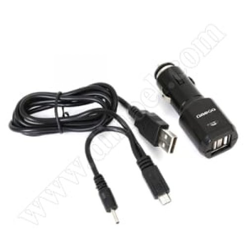 Адаптер захранване Omega 12-24V - 5V 2.1A 2xUSB + 2in1 cable micro USB